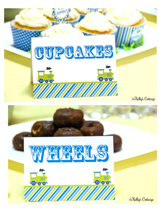 Vintage Train Birthday Party Labels, Instant Download, Printable, Food Tags, Place Cards, Party Signs Il_570xn