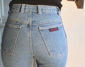 Items similar to High Waisted Designer Cacharel Jeans Vintage 1970s ...