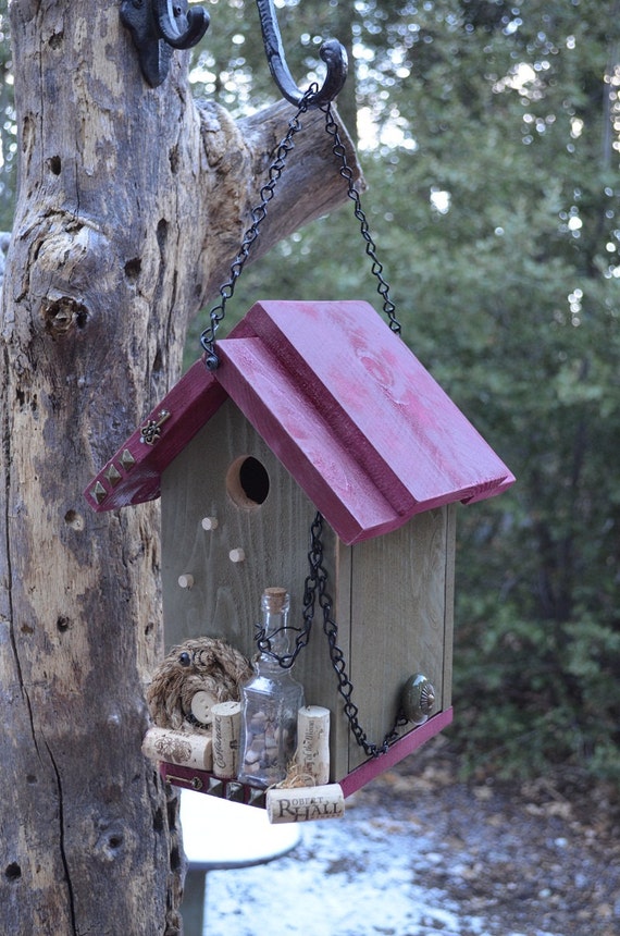 Birdhouse Handmade Functional Cavity by BirdhousesByMichele