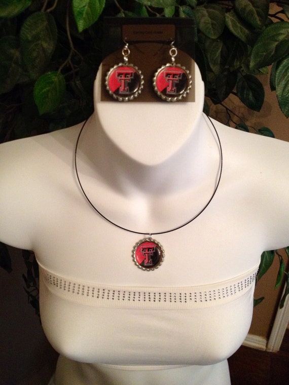 Items similar to Texas Tech necklace set on Etsy