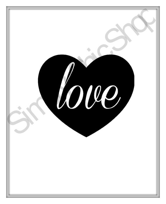 Printable Heart {Love} Wall Art- Home Decor, 8x10 Il_570xn