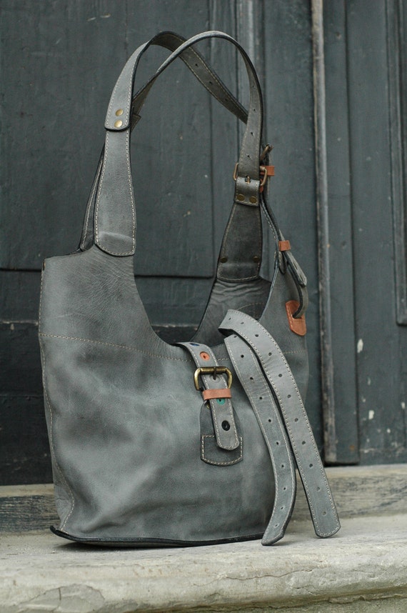 leather bag long straps original handmade by ladybuq