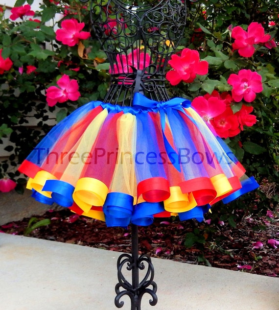 Primary Colors Satin Ribbon Trim Tutu