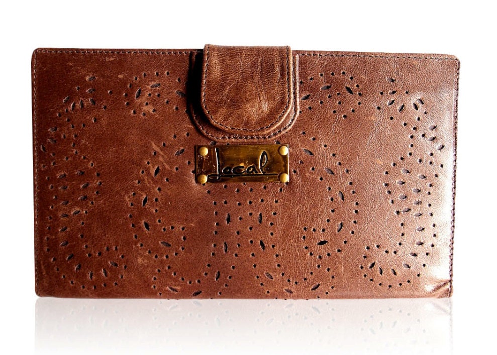 SUBLIME. Brown leather wallet / oversized wallet / bohemian