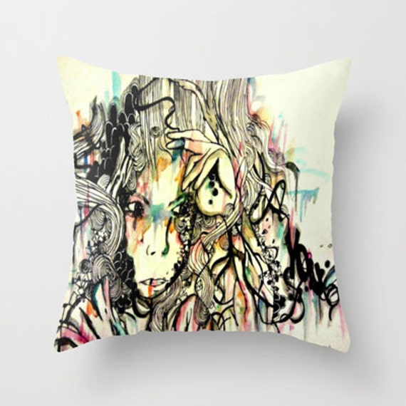 Art Pillow case, Decorative pillow cushion, indoor pillow cover, throw 