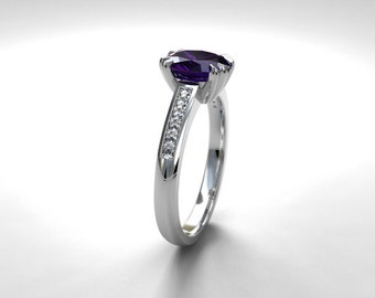 Items similar to Tanzanite Ring-White Gold Tanzanite Engagement Ring-3 ...