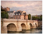 Paris print, city view photography, Pont Neuf, large wall art poster, lilac beige living room decor, 11x14,16x16 print, 20x20, 24x24, 20x24