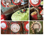 Christmas Decor - Christmas Animal Parade - printable party - classic tartan and Illustrations - vintage christmas - PDF Il_170x135