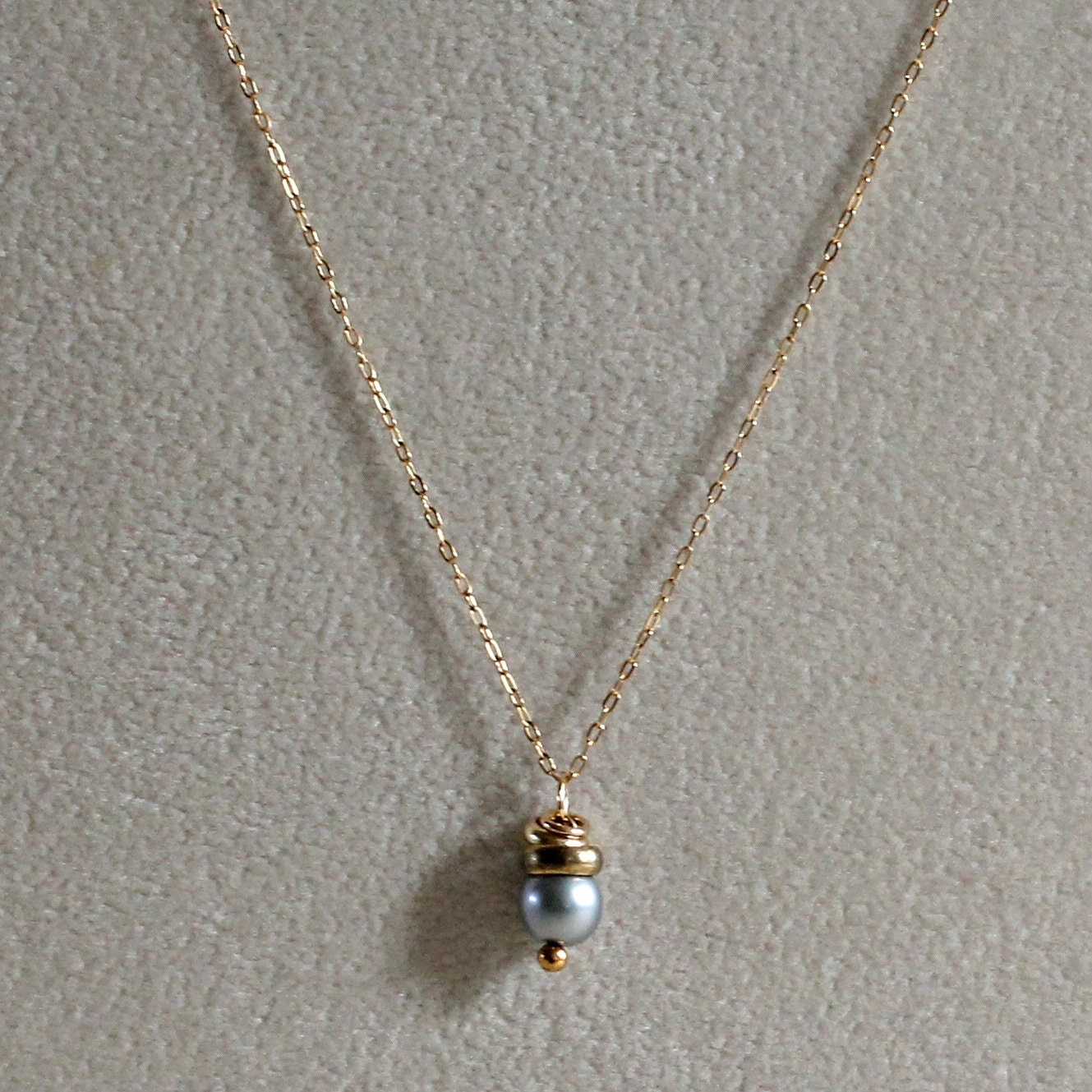 Gray Pearl NecklaceGray Pearl PendantGold And GraySmall