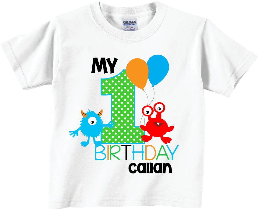 1st Birthday Shirts with Cute Monsters or for Any Age Birthday
