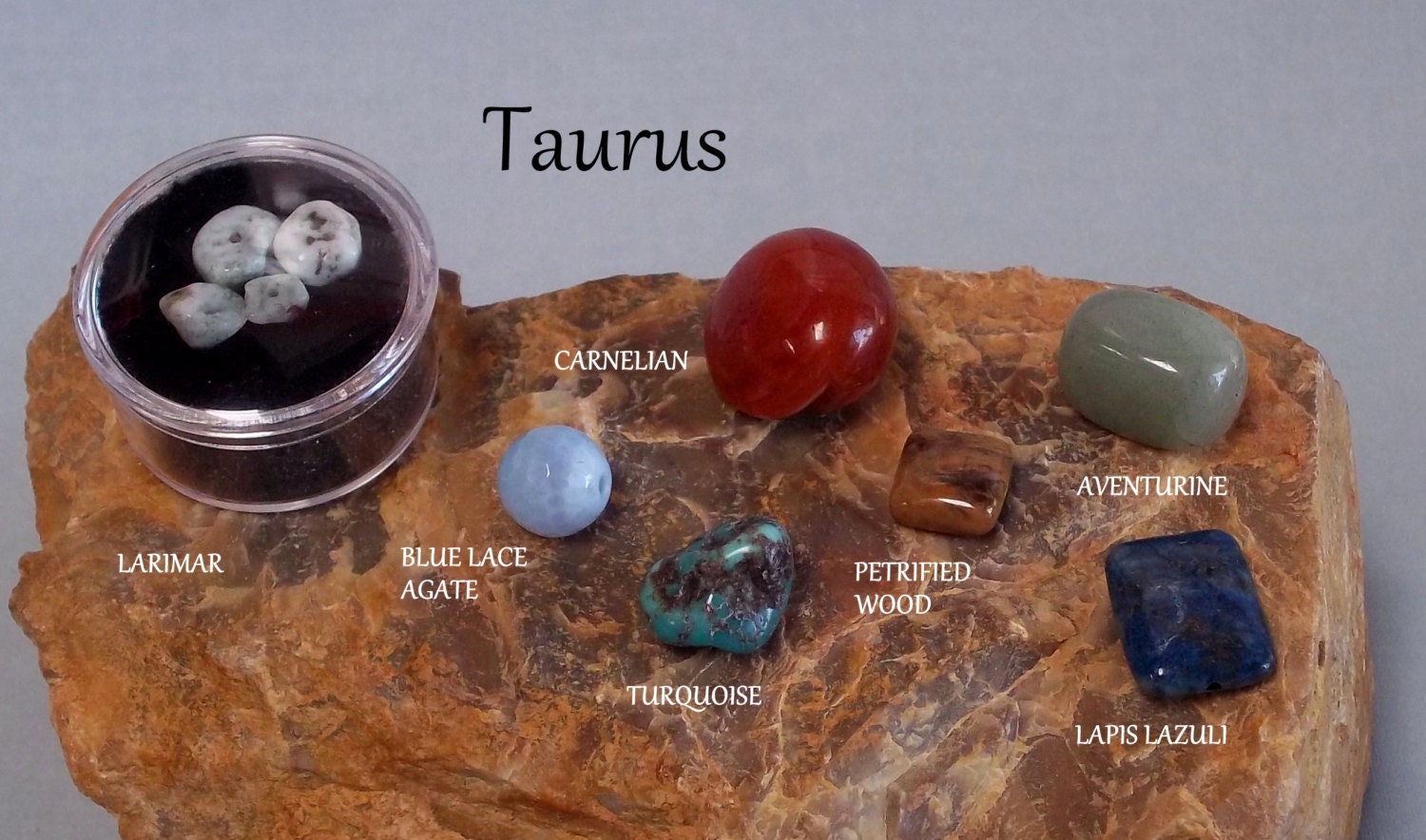 Zodiac Stones Set Earth Sign TAURUS with Leather by TwistedKs