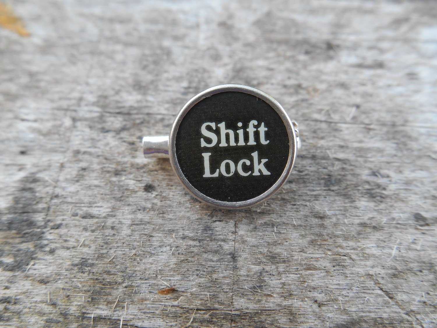 Brooch Vintage Typewriter Key 'Shift Lock' Small Pin