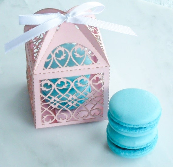 Wedding Favors French Macaron Favor Wedding Vines Favor Box and (2 ...
