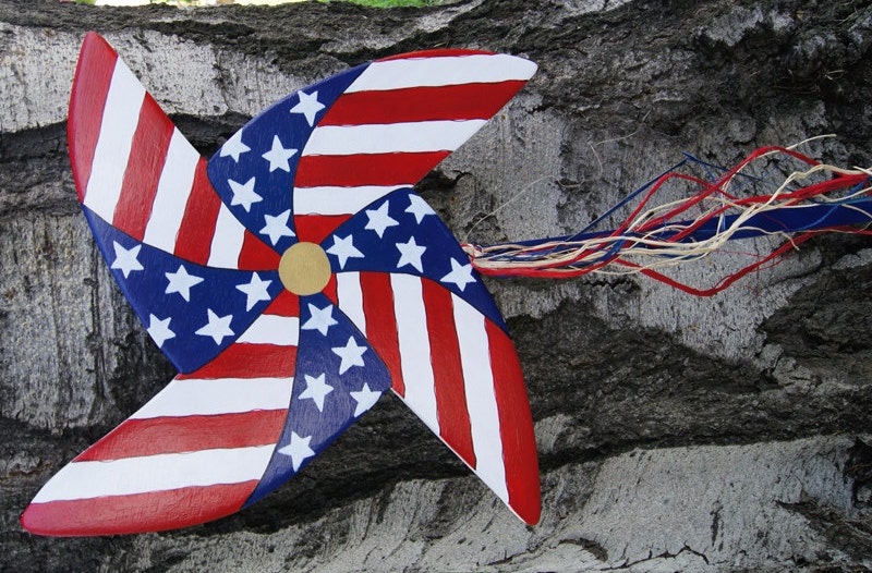 Patriotic or 4th of July Pinwheel Yard Stake Yard by Cherables