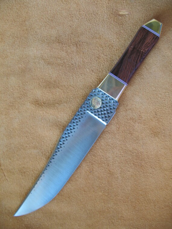 Custom Coffin Handle Bowie Knife with Brazilian by ForrestForge