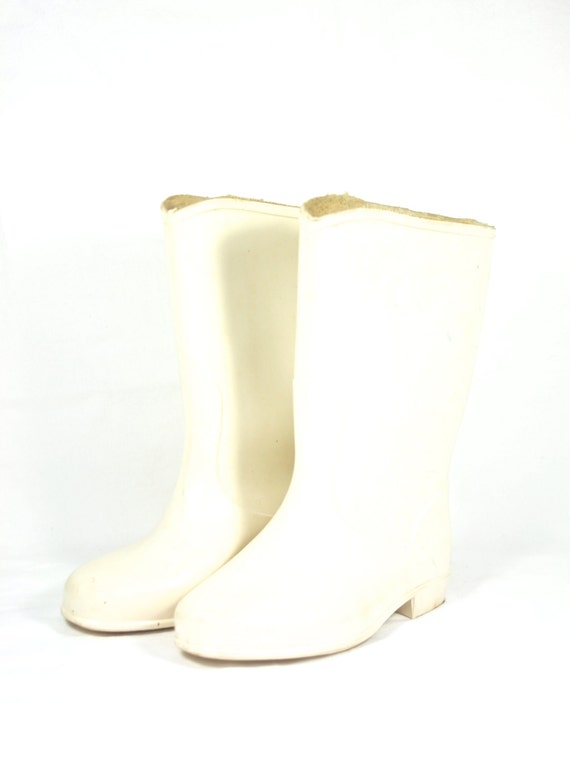 White Toddler Rain Boots Kids Rain Boots Size 7 24 Wellies
