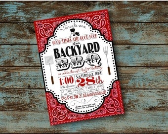 5 x 7 inch Backyard Barbecue (BBQ) Invitation