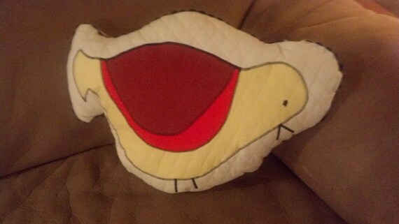 Quilted Bird Pillow  Appliqued Cotton Cover by MyBuddyBling