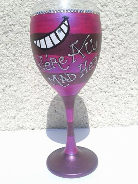 Great idea for wine glasses, Alice in Wonderland drink me. - for