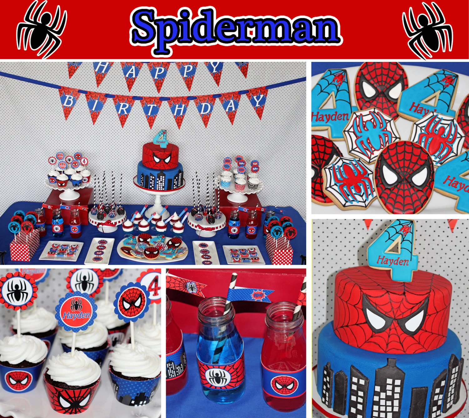 Spiderman Printable Deluxe Birthday Package DIY birthday party