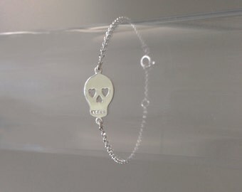 Chain Bracelet 925 silver Charm "Death's Head" 925 silver