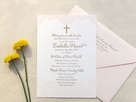 Letterpress Christening Invitations 5