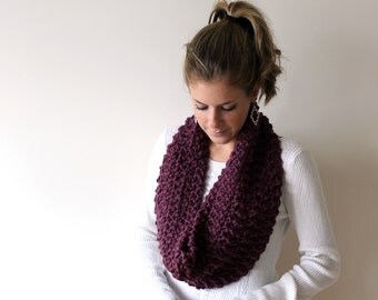 Knit Scarf Chunky Knitted Cowl Fig- Anacostia Cowl