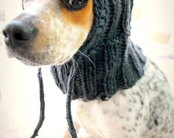 Custom knit dog hat, dog hoodie, pet scarf, pet clothes, dog cowl