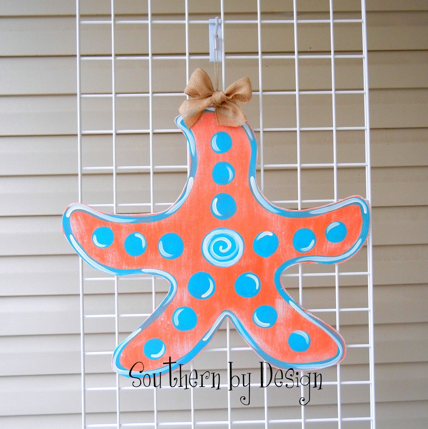 STARFISH for Spring & Summer Beach Wooden Door Hanger Door