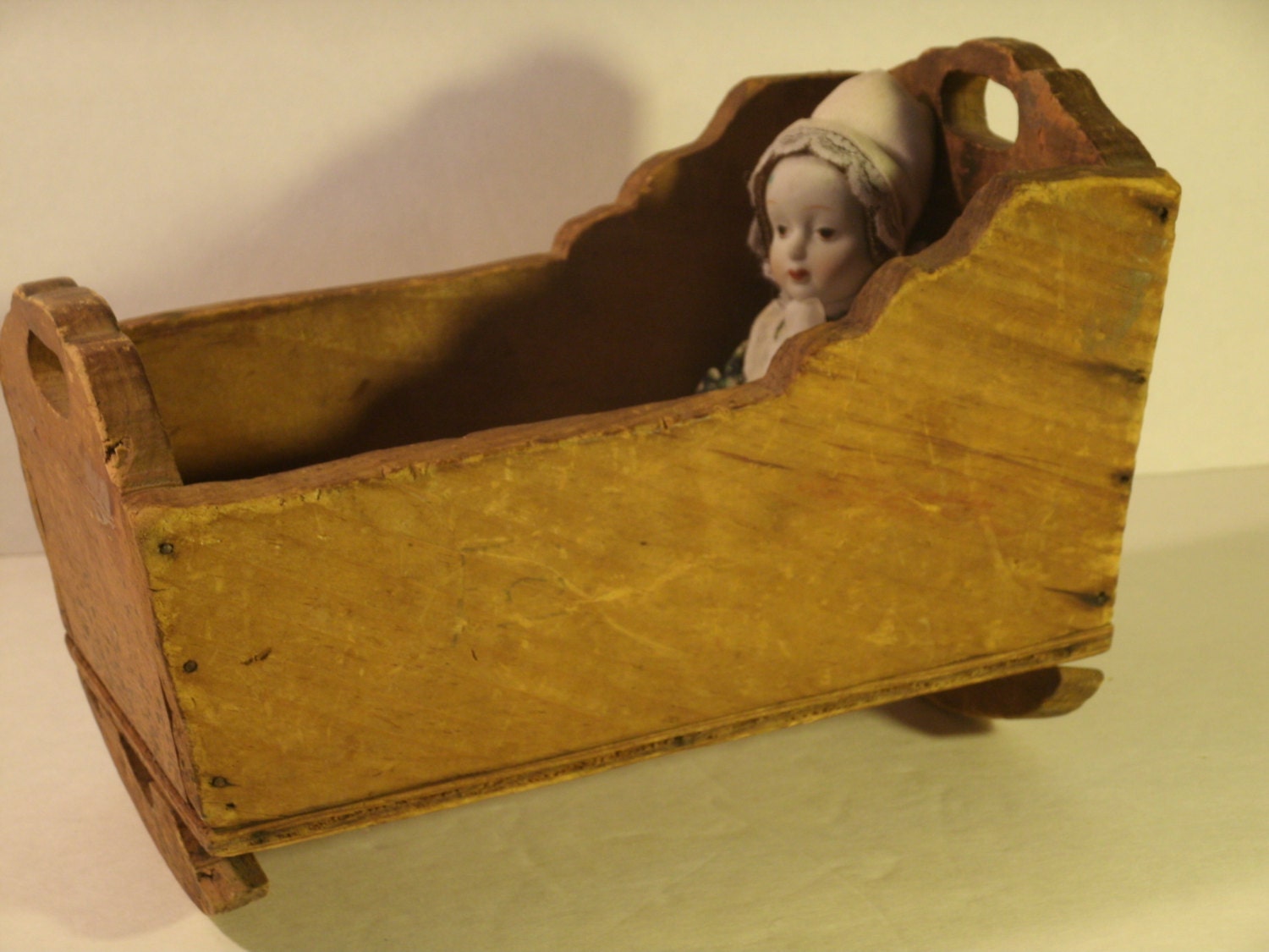 wooden toy cradle