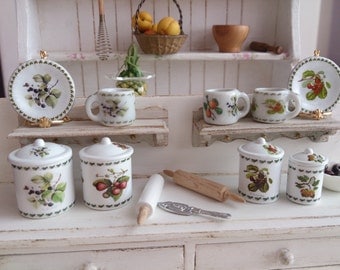 Botanic Eden Fruits Dollhouse Miniature Canisters