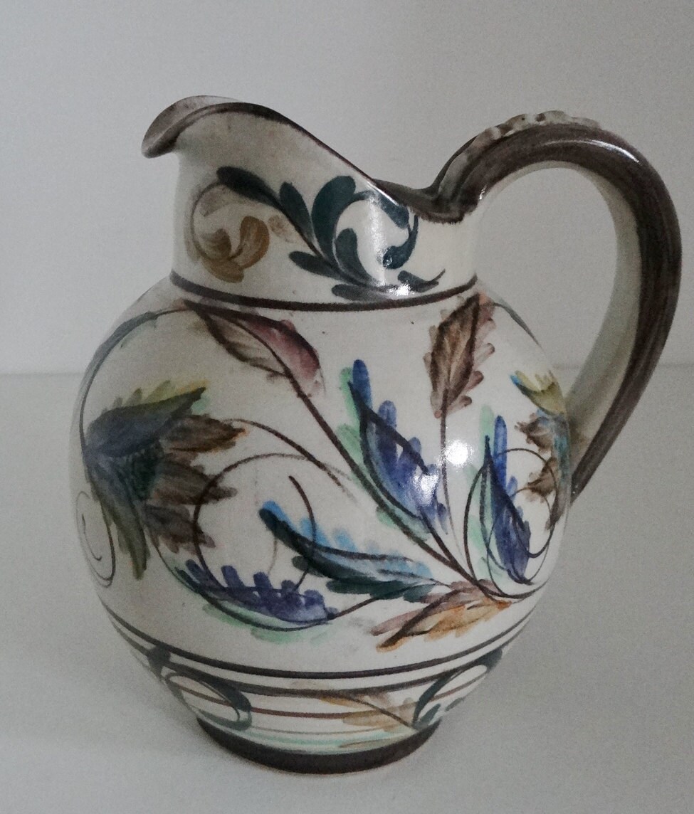 Vintage Stoneware Pitcher Hand Painted Jug by Glyn Colledge