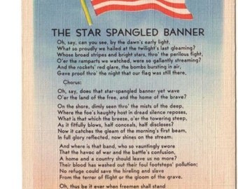 Items similar to VINTAGE POSTCARD - ORIGINAL STAR SPANGLED BANNER, U.S ...