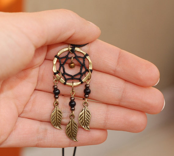 Dreamcatcher Necklace native american jewelry black by MyFantasies