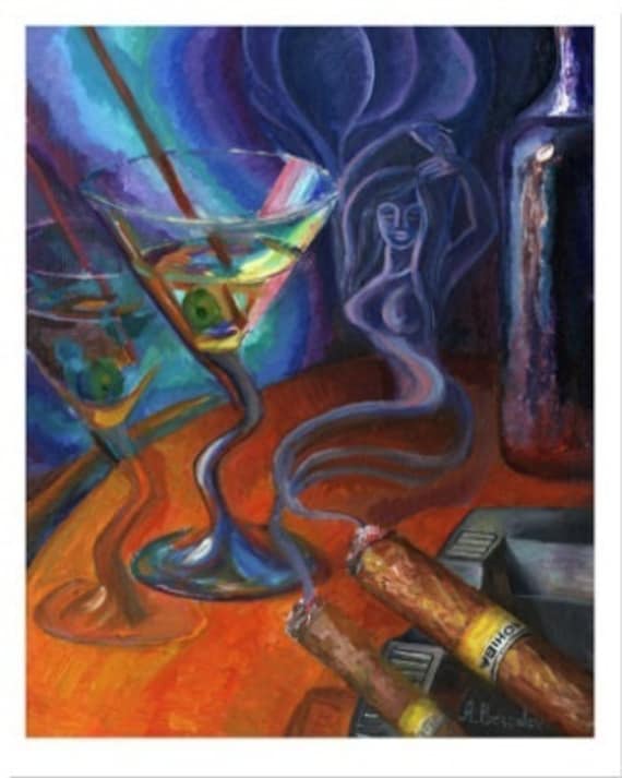Drunk Illusions PRINT or CANVAS Art Bar Art Kitchen Wall