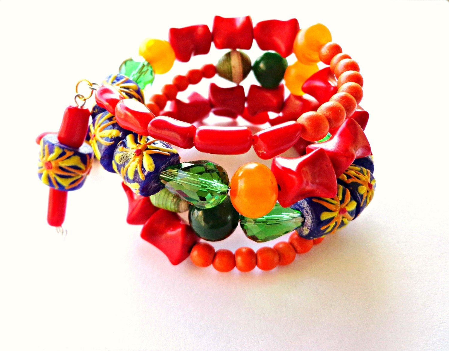 Multi-Color African Festival Bracelet by KheperaAdornments