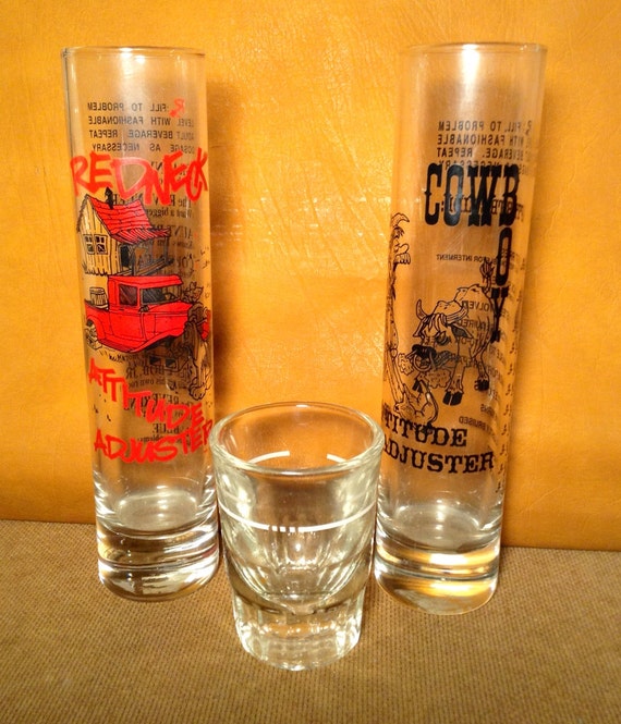 CLEARANCE SALE Vintage Cowboy/Redneck drinking glasses