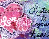 Listen to your heart - encouraging postcard