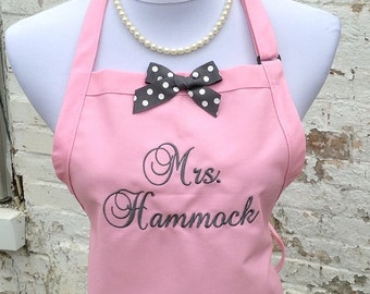 Monogrammed MRS. APRON for the New Bride - Custom Embroidery - Perfect Gift for the Bride - Bridal Shower Gift - Hostess Gift