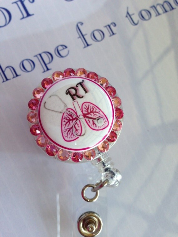 RT/Respiratory Therapist Cute Lungs Retractable Badge Reel