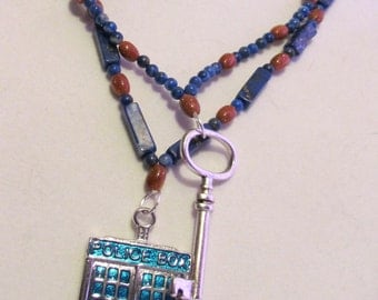 Doctor Who Tardis and Companion Key Necklace