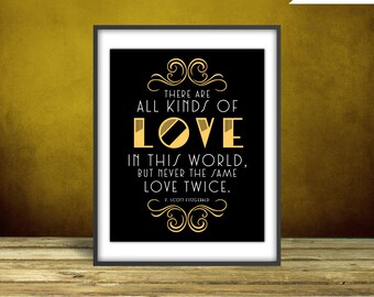 F. Scott Fitzgerald - The Great Gatsby Quote Print, Printable art wall decor, Quote poster, Art Deco, Party Printable - Instant Download