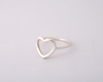 Items similar to Initial ring, Double Heart Initial Ring in Sterling ...
