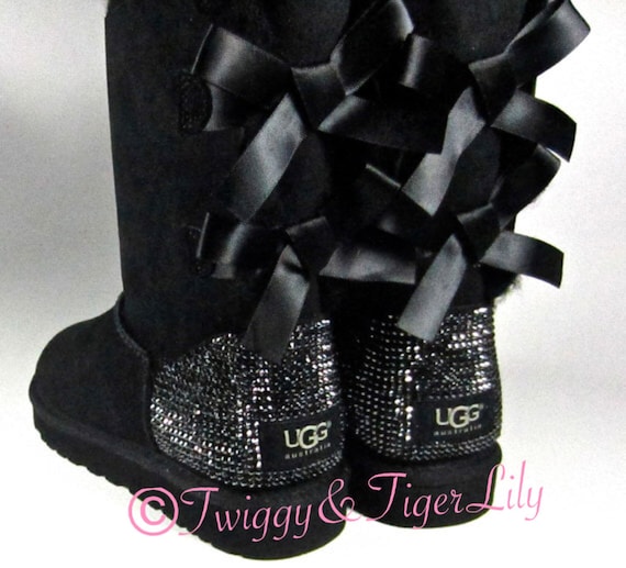 black sparkle uggs with bows black sparkle uggs with bows