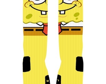 Custom SpongeBob Socks Custom Nike Elites or Adidas