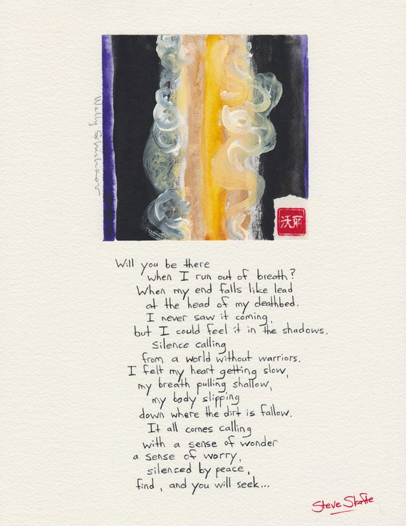 DEATHBED / 8.5 x 11 inches / unframed / watercolor and poetry