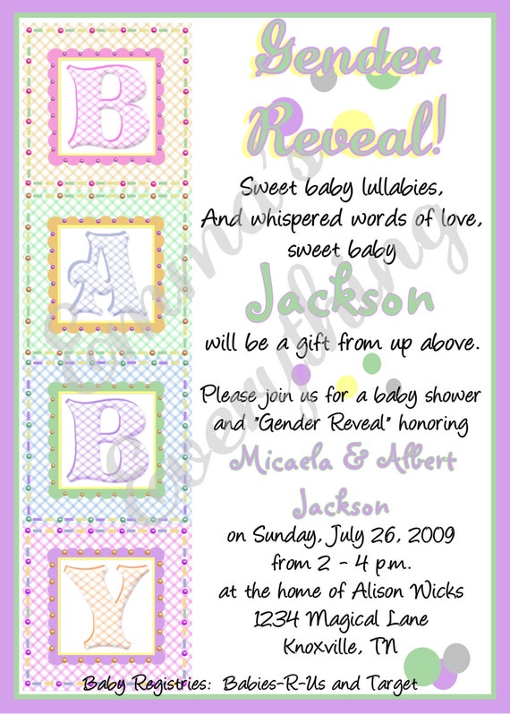 Baby Block Baby Shower Invitations 3