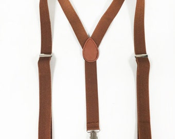 Men's Suspenders, brown suspenders, for children 6+, teens and adults. suspenders for barn weddings, barnyard celebrations