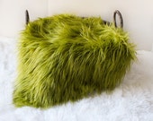 Ready To Ship, Olive Green Faux Fur Photography Prop, Faux Fur Nest,  Newborn Photography Prop, Basket Stuffer, Filler, Layering Blanket.