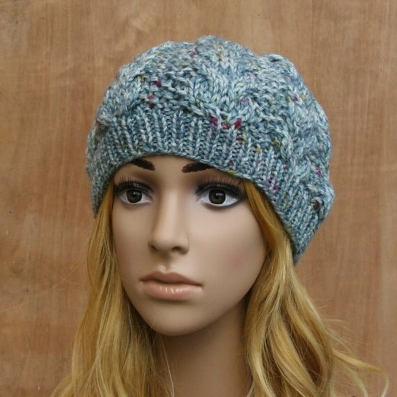Hand Knit Knitted Womens Ladies Beanie Cable Hat by CappelliHats
